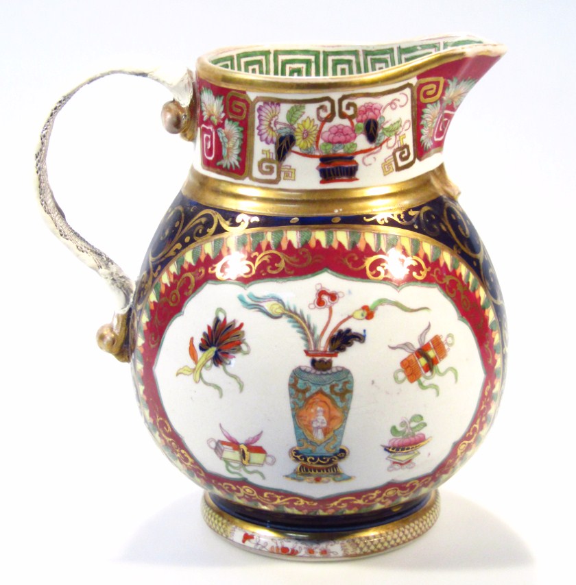 Appraisal: A thC Masons ironstone jug polychrome decorated with various panels