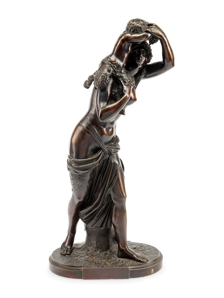 Appraisal: A Continental Bronze Figural Group A Continental Bronze Figural Group