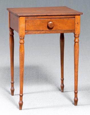 Appraisal: Southern cherry one-drawer table poplar and pine secondary drawer with