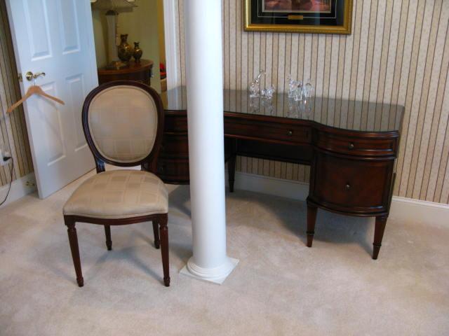 Appraisal: Bombay Co Kneehole Italianate Writing Desk and side chair the