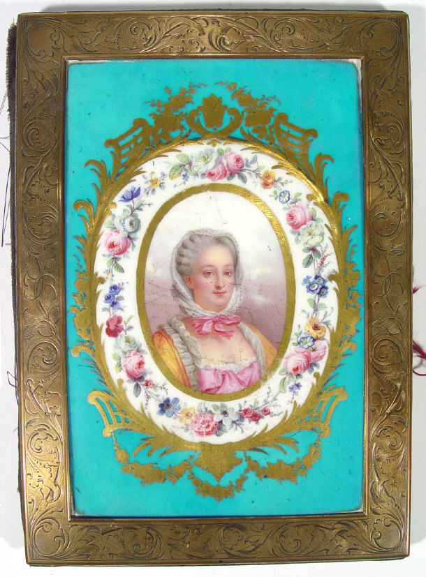 Appraisal: Rectangular Continental porcelain plaque painted with a portrait of a