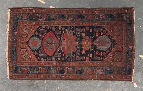 Appraisal: Antique Hamadan rug Persia circa x Estimate - Worn