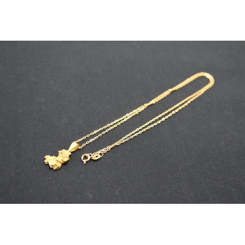 Appraisal: Gold necklace with pure gold nugget in box chain ct