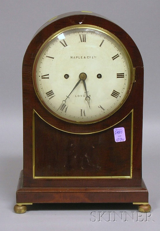 Appraisal: Mahogany Bracket Clock by Maple Co London with convex painted