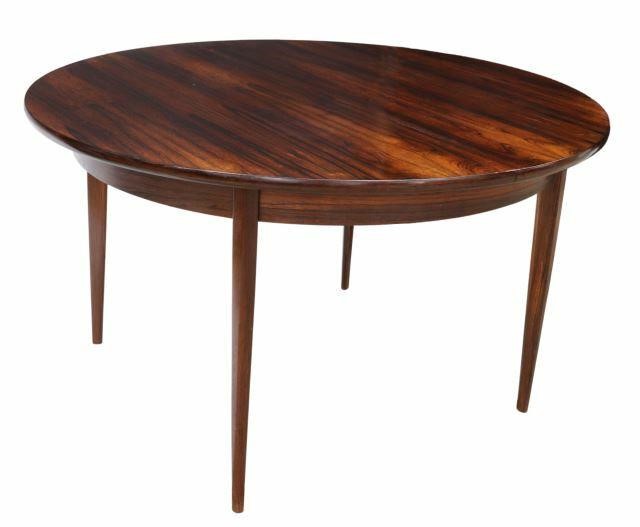 Appraisal: Mid-century modern rosewood extension table c s having round top