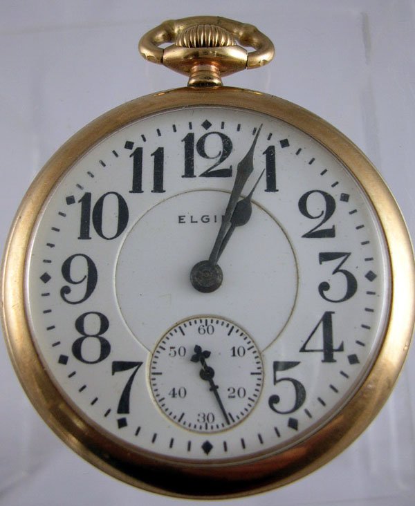 Appraisal: Elgin Father Time pocketwatch open face screw back works marked