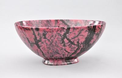 Appraisal: Carved Rhodonite Bowl by Asprey Magnificent bowl carved out of