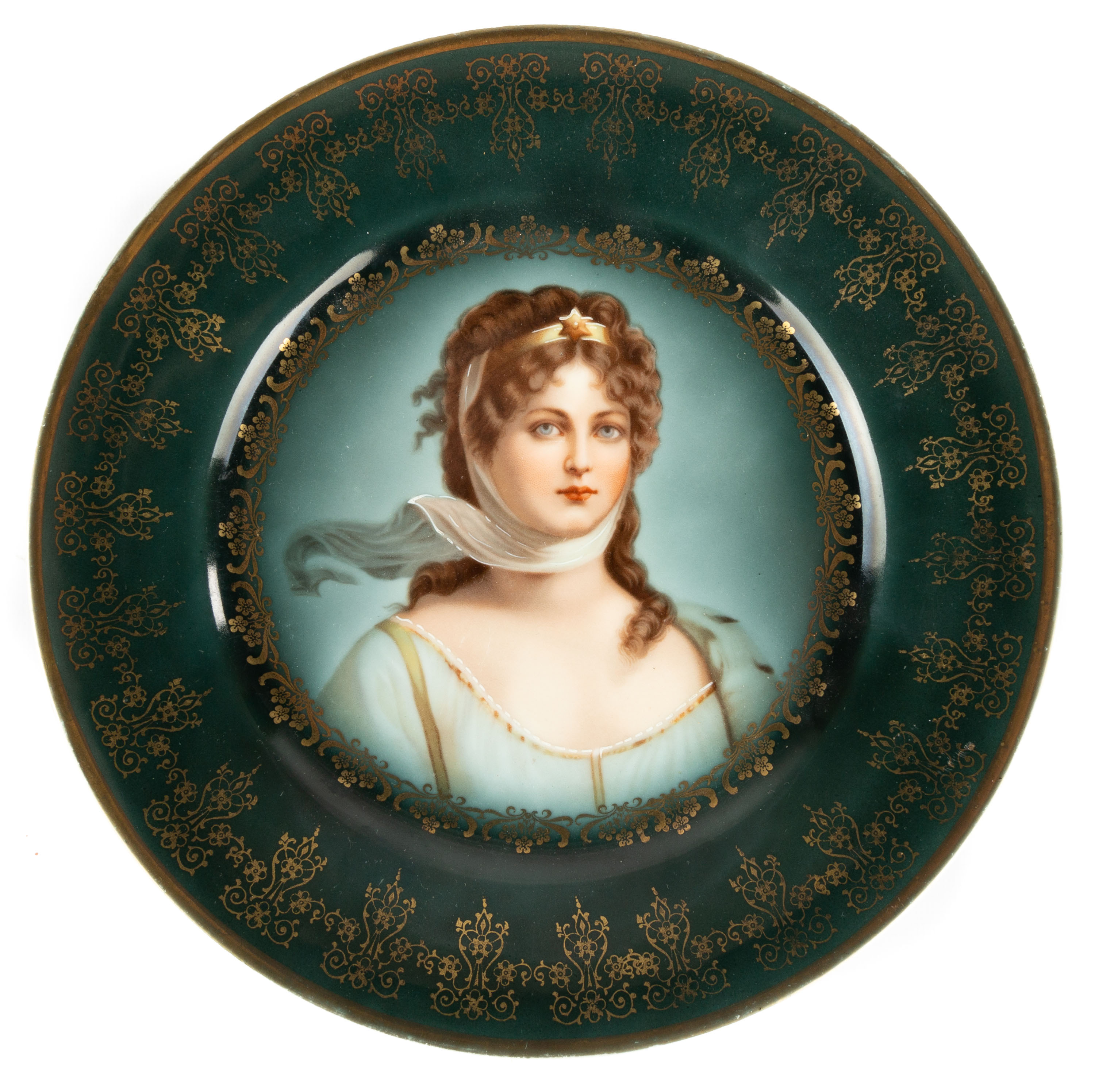 Appraisal: ROYAL VIENNA HAND PAINTED PORCELAIN PLATE WITH PORTRAIT OF A