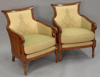 Appraisal: Pair of Tommy Bahama upholstered chairs sun faded Pair of