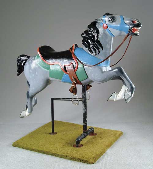 Appraisal: CARVED AND PAINTED CAROUSEL HORSE Nicely carved with good detail