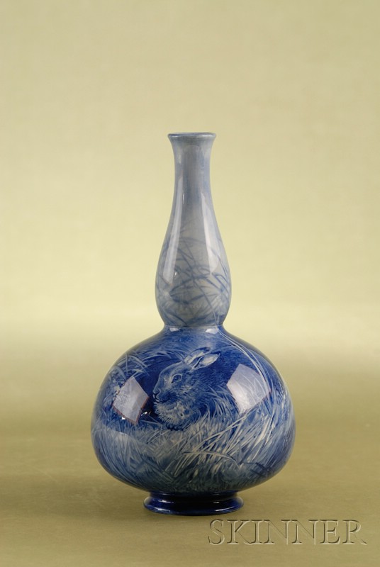 Appraisal: Handpainted Earthenware Gourd-shaped Vase England th century blue and white