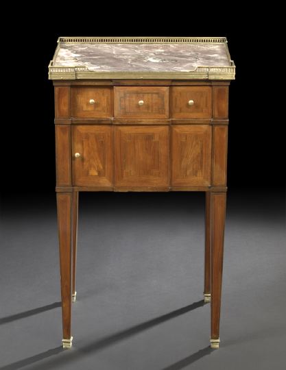 Appraisal: Louis XVI-Style Kingwood and Marble-Top Occasional Table fourth quarter th