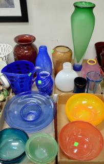 Appraisal: Four box lots of art glass vases and bowls Murano