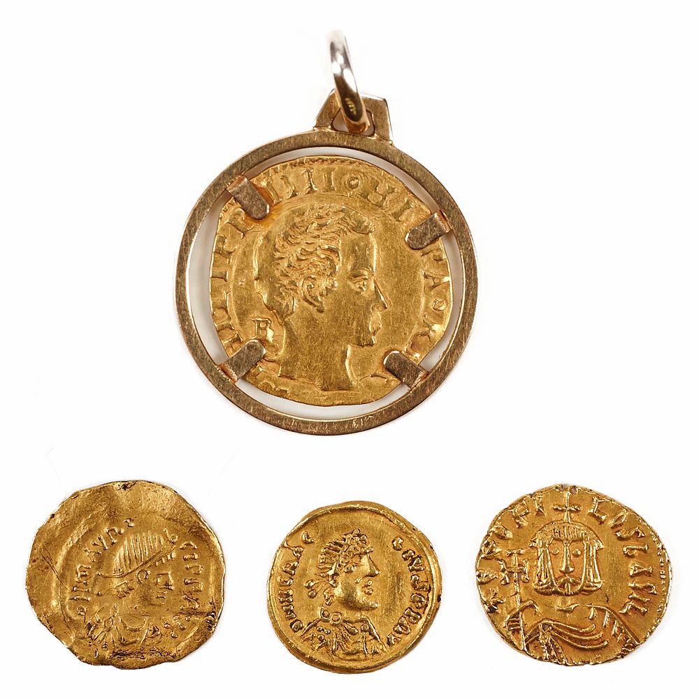 Appraisal: Grp Gold Roman Coins Group of four gold Roman coins