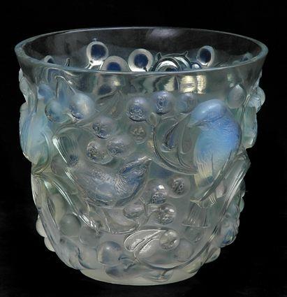 Appraisal: LALIQUE OPALESCENT GLASS VASE Etched R Lalique France No relief