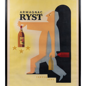 Appraisal: Raymond Savignac French - Armagnac Ryst poster x inches