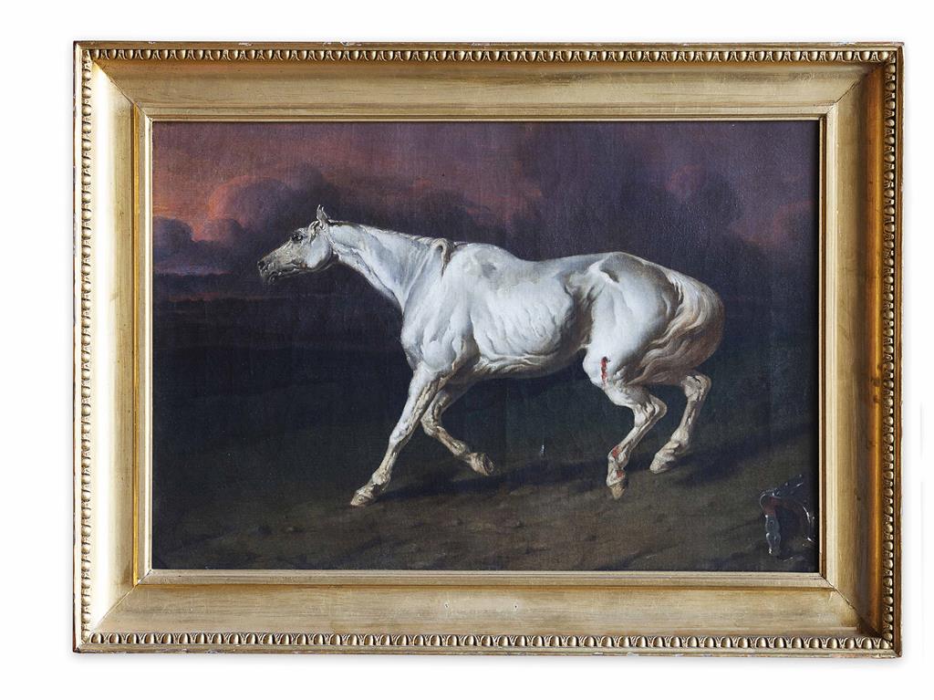 Appraisal: MANNER OF JAMES WARD WOUNDED HORSE oil on canvas Estimate