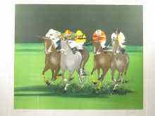 Appraisal: A limited edition print of horse racing signed in pencil