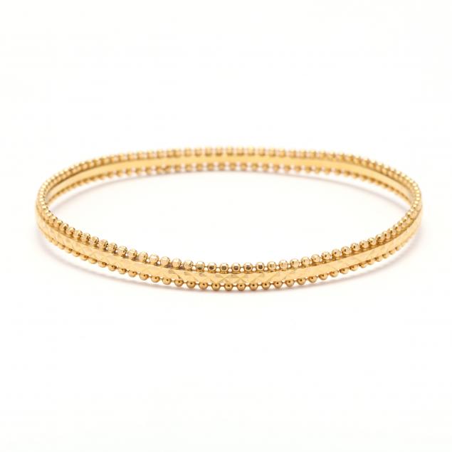 Appraisal: High Karat Gold Bangle India Designed with bright cut and