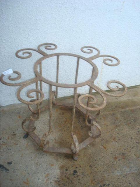 Appraisal: Wrought Iron Art Deco Table Base No Glass From a