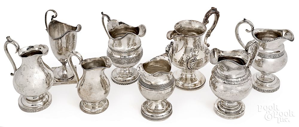 Appraisal: Collection of eight creamers th c etc Collection of eight