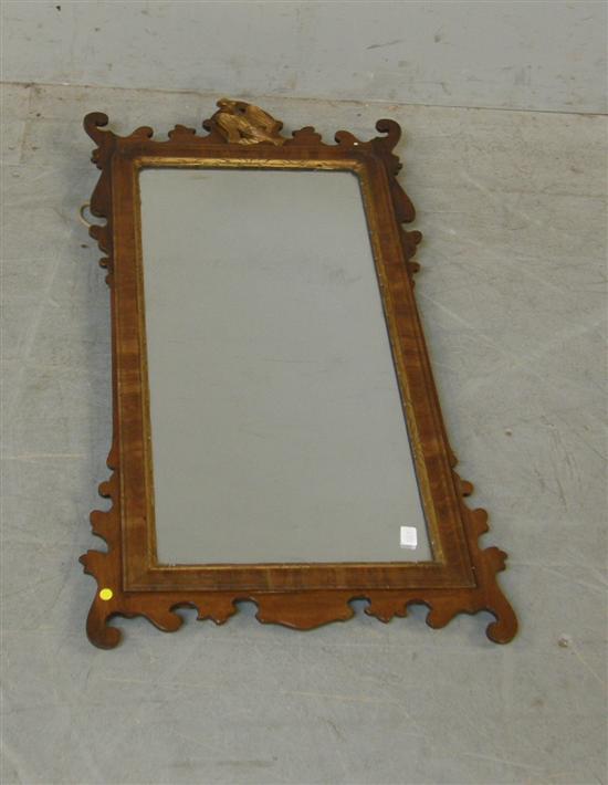 Appraisal: th century mahogany fret frame mirror with gilt eagle finial