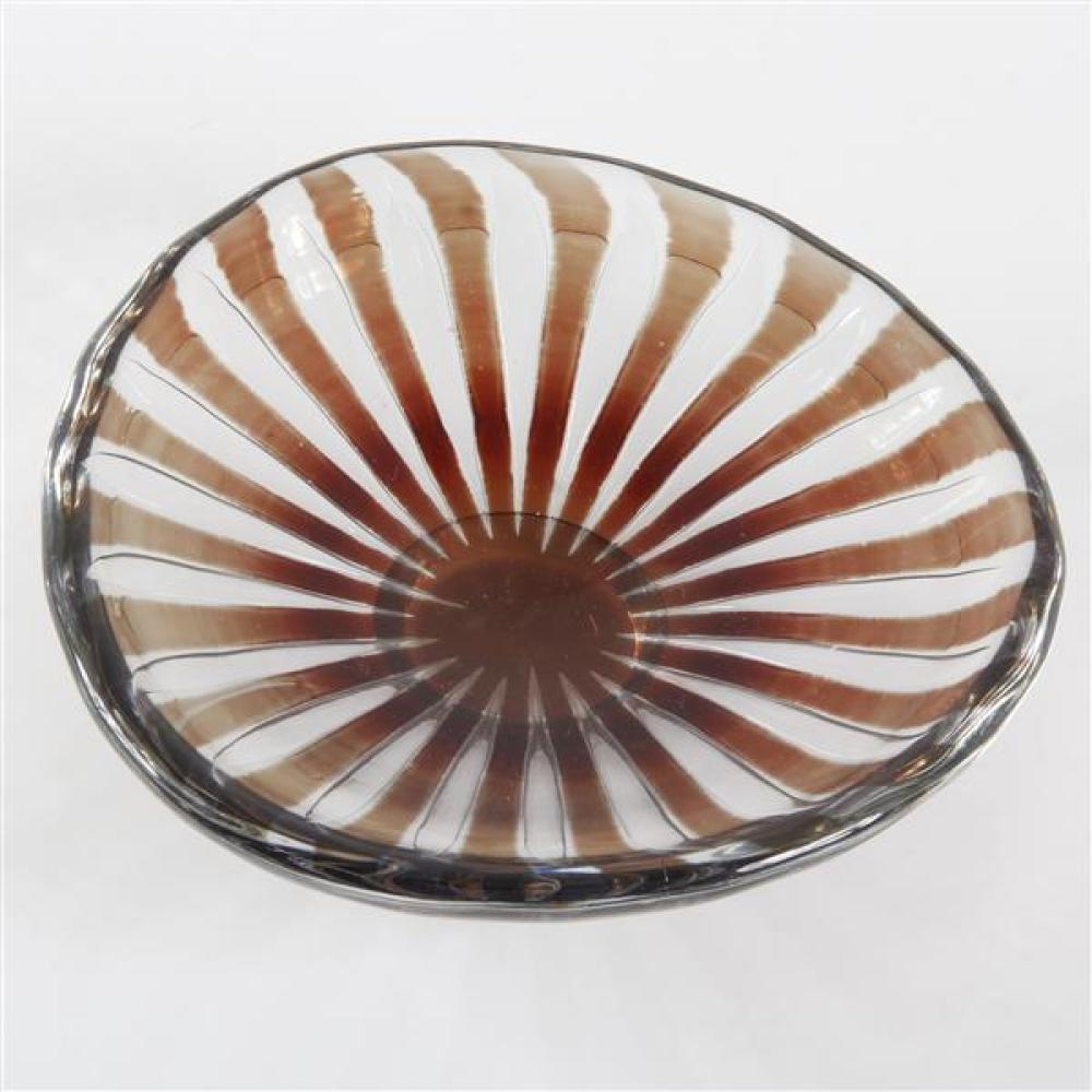 Appraisal: ORREFORS EDVIN OHRSTROM ART GLASS ARIEL BOWL WITH AIR TRAPPED