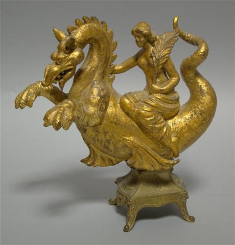 Appraisal: GILT-BRONZE MOUNTED FIGURE OF AMPHITRITE The gilded composition figure of