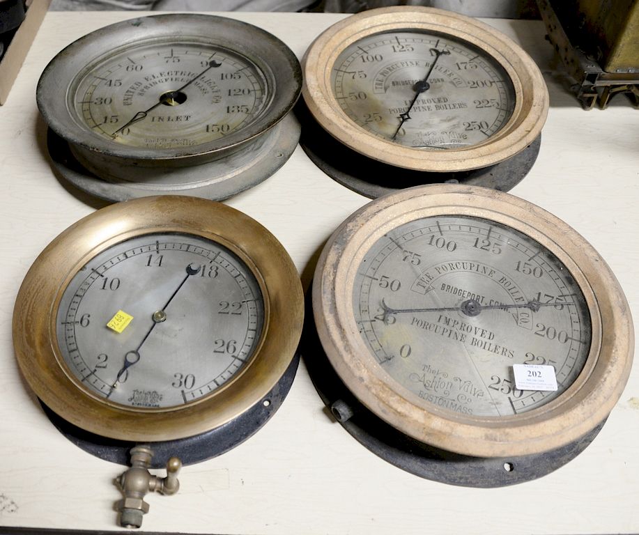 Appraisal: Group of five Ashton Valve Co steam pressure gauges Boston