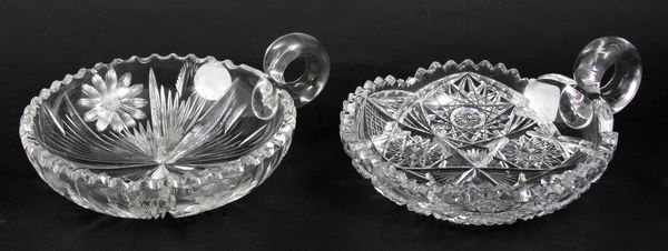 Appraisal: Two American brilliant cut glass nappies one signed Libbey both