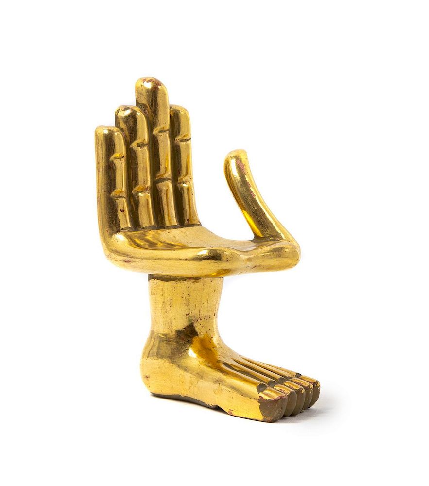 Appraisal: Pedro Friedeberg Mexican b Hand Foot Miniature Chair Pedro Friedeberg