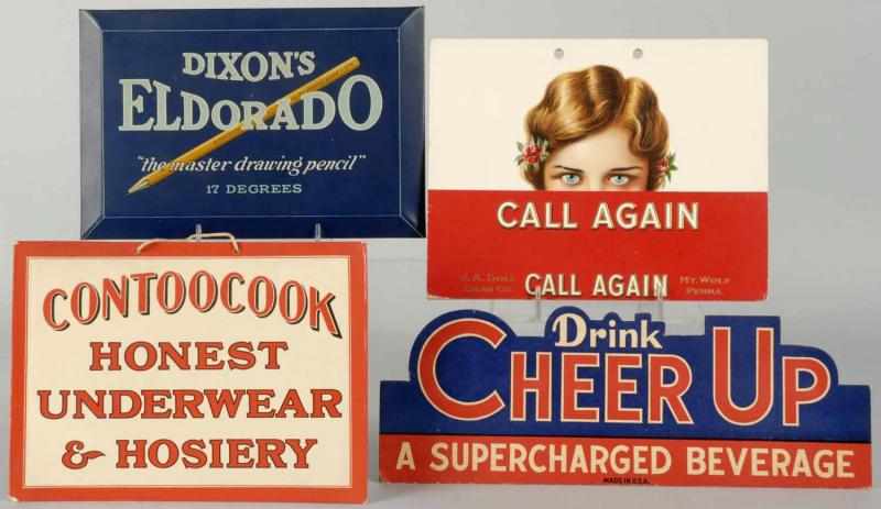 Appraisal: Lot of Assorted Signs Description Includes Drink Cheer Up cardboard