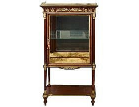 Appraisal: EMPIRE STYLE GILT BRONZE MTD MAHOGANY CABINETLate th Century The