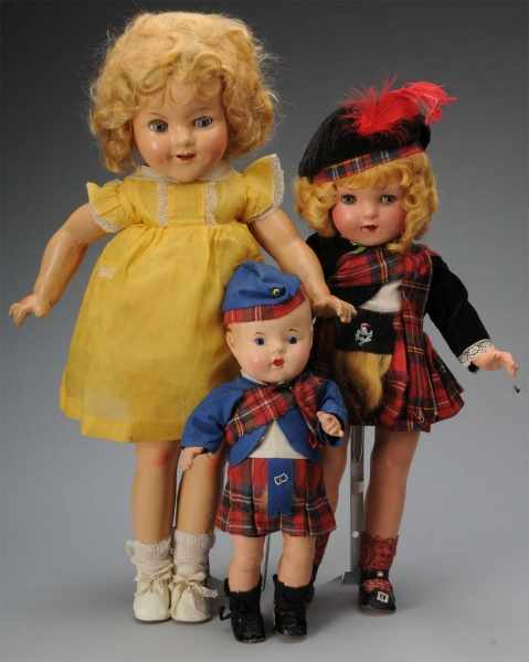 Appraisal: Lot of Reliable Composition Dolls Description Canada Ca s Shirley