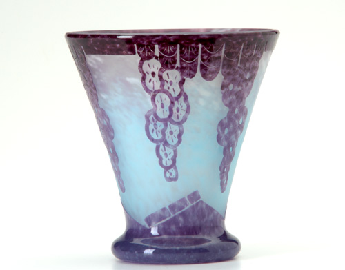 Appraisal: CHARLES SCHNEIDER LE VERRE FRANCAIS Charder overlaid and etched glass