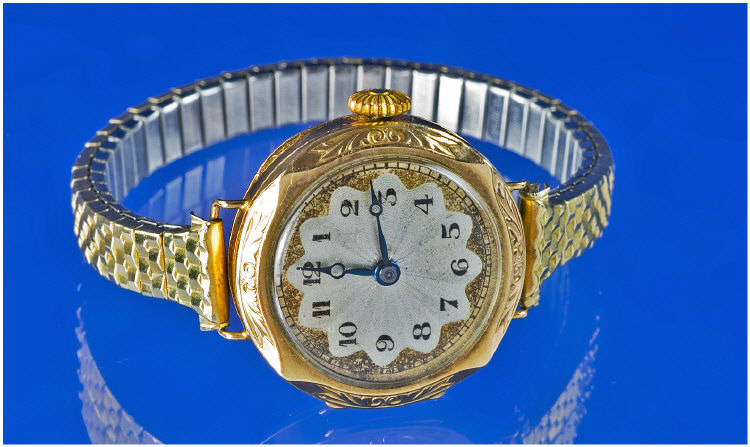 Appraisal: ct Gold Ladies Wristwatch On Expandable Bracelet Strap Fully Hallmarked