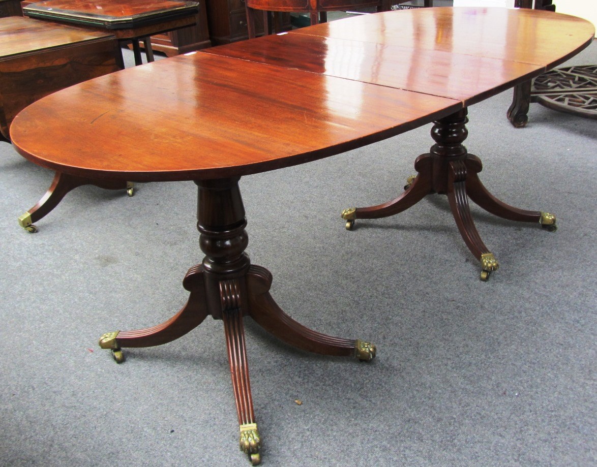 Appraisal: A th century and later mahogany 'D' end dining table