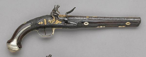 Appraisal: A continental eastern market flintlock pistolearly th century The inch