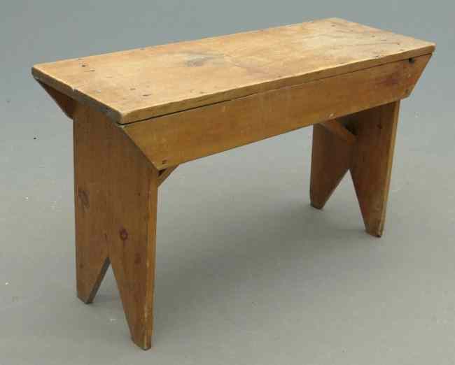 Appraisal: th c bootjack bench '' W '' Ht