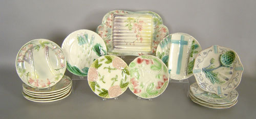 Appraisal: Group of French majolica pcs