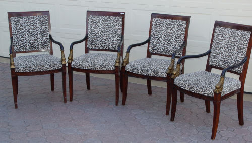 Appraisal: CENTURY CHAIR CO NEOCLASSICAL STYLE ARM CHAIRS Hickory NC Scrolled