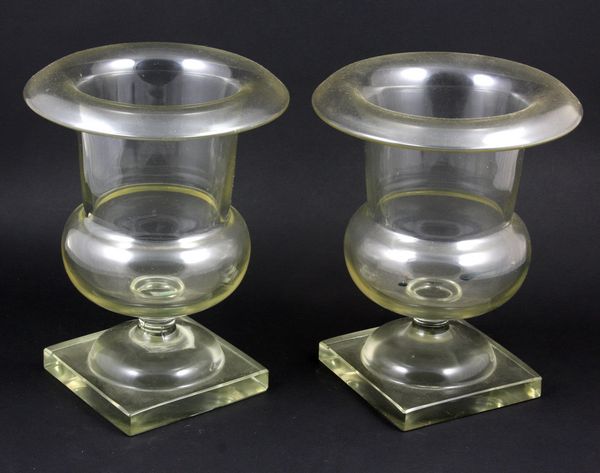 Appraisal: Pair of th Century Irish crystal vases x Small chip