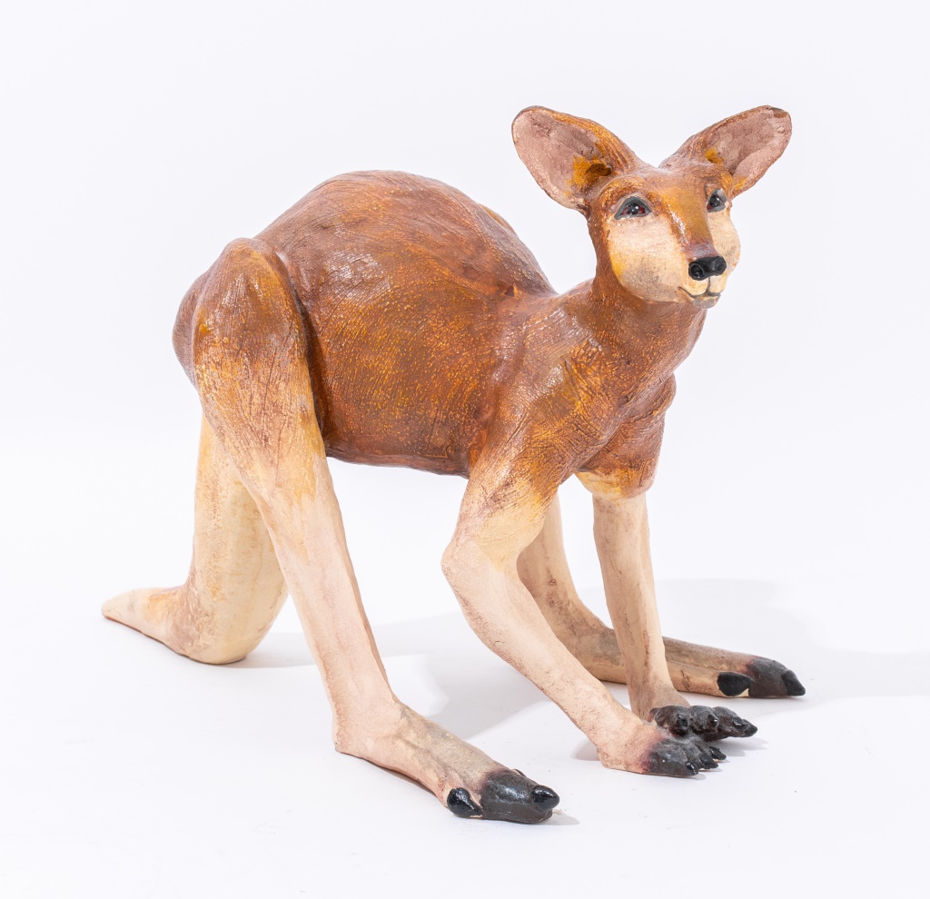 Appraisal: STANDING KANGAROO RESIN SCULPTURE Standing kangaroo resin sculpture apparently unsigned