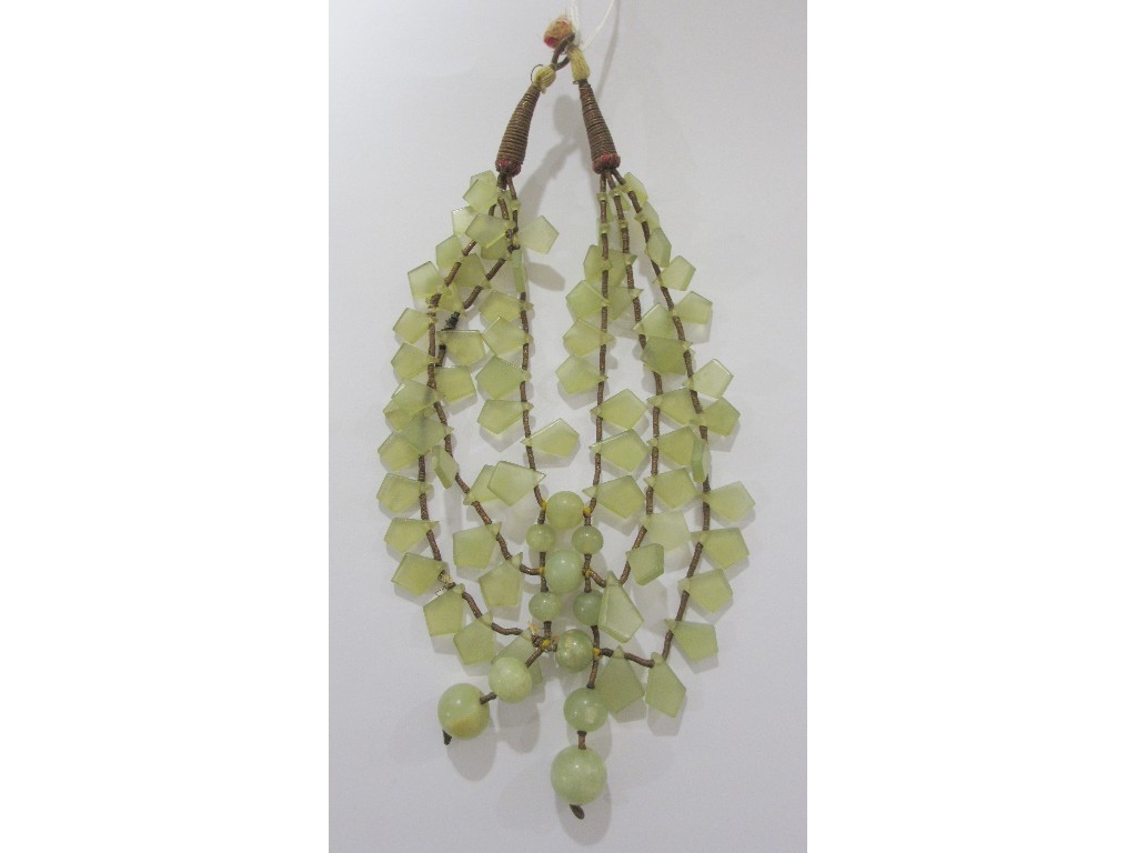 Appraisal: Jadeite bead fringe necklace