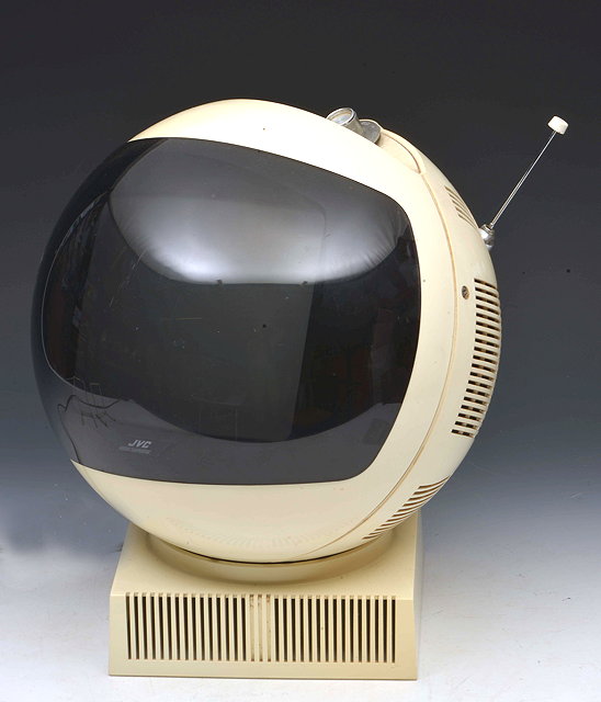 Appraisal: A JVC 'Sputnik' Videosphere circa white plastic with hanging chain