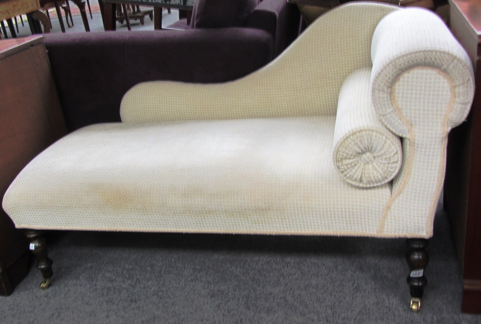 Appraisal: A small th century chaise longue on turned supports cm