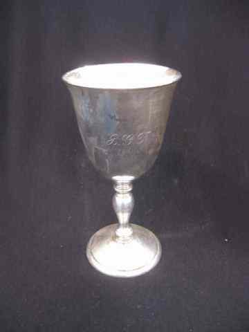 Appraisal: Cartier Sterling Silver Goblet '' tall grams monogram