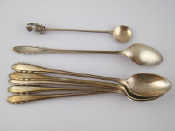 Appraisal: A set of six Gorham long handled silver sundae spoons