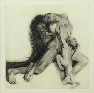 Appraisal: After KOLLWITZ Kathe Etching Tod Und Frau Signed in the