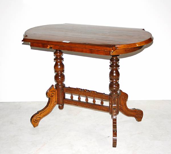 Appraisal: A Renaissance Revival fruitwood center table second half th century